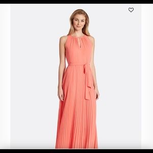 NWT Tahari chiffon pleated long dress